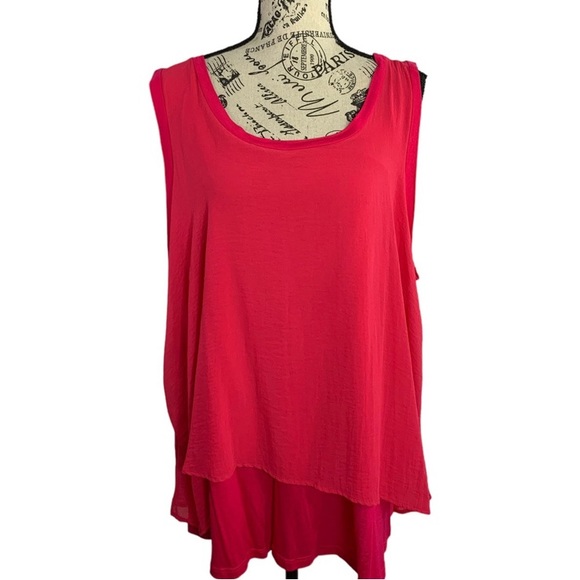 Cameo Appearance Blouse Double Layered Pink Tank Top 100% Rayon women’s 3X NEW - Picture 12 of 12